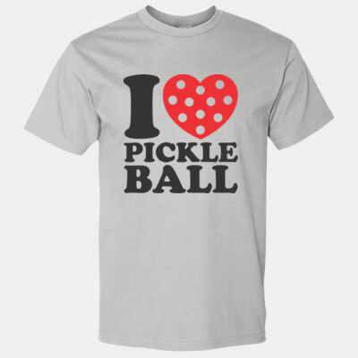 I Love Pickleball 100% Ring Spun Cotton- Sports Grey/White Thumbnail